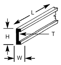 CFS-8 Plastruct - Shallow Channel 6.4mm