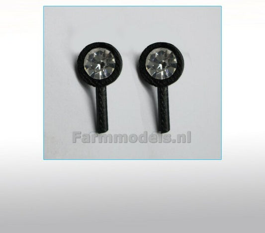 2x Work lights round, rod at the bottom, glimmers loose approx. Ø 4 mm 1:32 AM-03079 22442