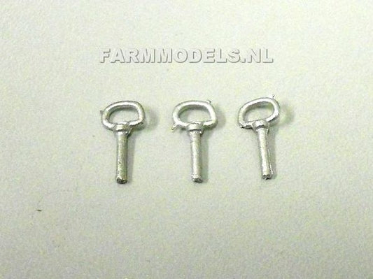 3 x Metal Eye Pins 1:32 Scale by Artisan 32 20810/04116