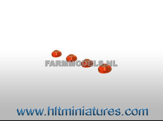 2.3 mm Orange Round Glimmer Transparent Lights (4) 1:32 Scale 22151