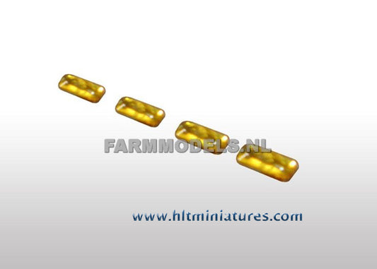 1x3mm Glimmer Yellow Rectangular Transparent Lights (4) 1:32 Scale 22164/04-370J