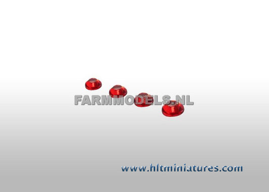 3.5mm Glimmer Round Red Transparent Lights (4) 1:32 Scale 22229