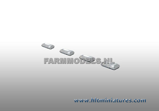 2.5x5mm Glimmer Rectangular Clear/Transparent Lights (4) 1:32 Scale 22257