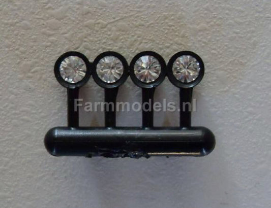 4 x Work Lights with Black Bracket Truck Cab, Tractor etc 1:32 Scale by Artisan 32 22405