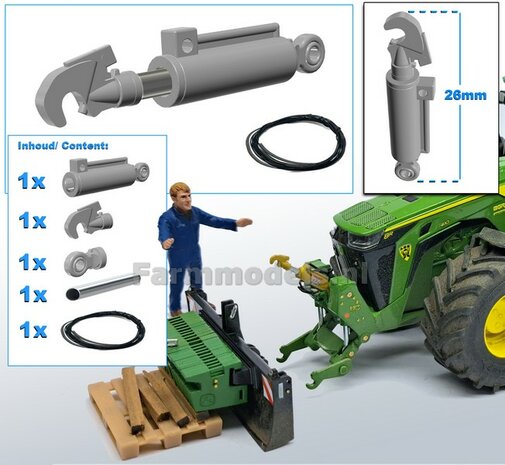 Top link "HYDROLIC" - "SLIM" BASIC Version Length in 26mm - Out: approx. 35mm Supplied in RESIN with 1x CATCH HOOK + 2x BALL HEAD connection 1:32 242601