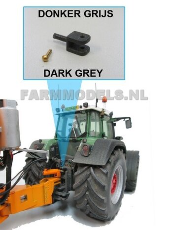 Top pressure cylinder tow bar / coupling (FENDT) DARK GREY with pin, especially for the top pressure cylinder set VMR Veenhuis, 1:32 271013