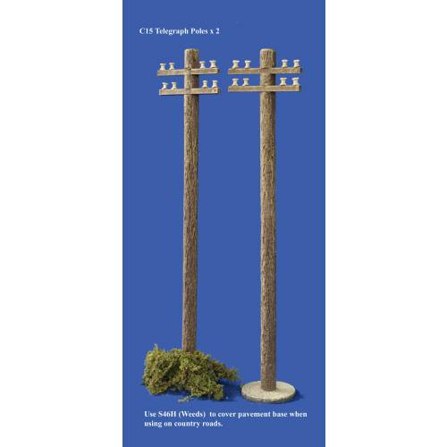 Free-standing Weathered Telegraph Pole by JG Miniatures C15