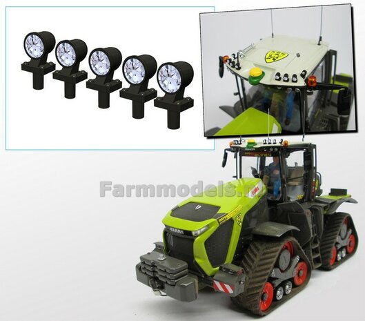 5x Top lights BRIGHT WHITE on support Version A 1:32 452005