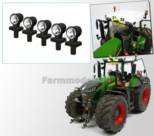 5x Top lights SILVER/WHITE on support Version A 1:32 452025