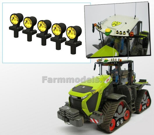 5x Top lights YELLOW on support with feet Version A 1:32 452035