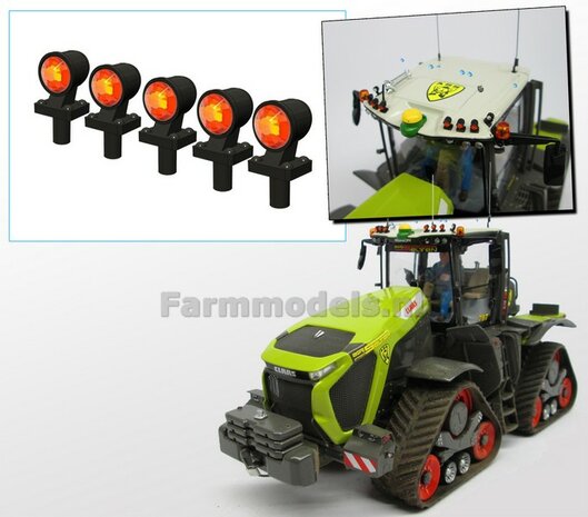 5x Top lights ORANGE on support Version A 1:32 452065