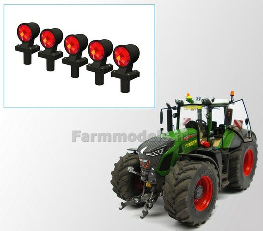 5x Top lights RED on support Version A 1:32 452085