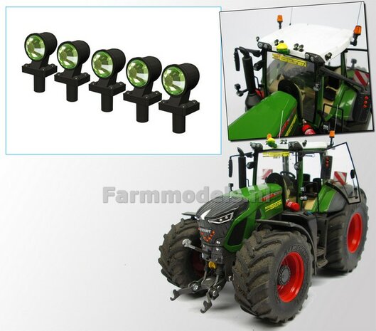 5x Top lights LIGHT GREEN on support with feet Version A 1:32 452125