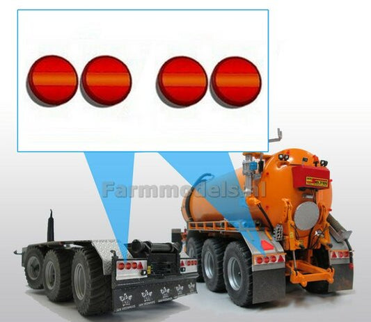 4x Rear Light Red/Orange Ø4.4 mm Transparent colored Lighting 1:32 472424