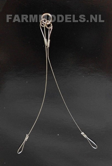 2-Loop Steel Cable with Eyelets 1:32 Scale by Artisan32 50065