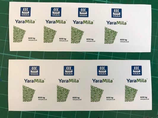 8 x Yara Top-lift/Dumpy Bag Self-adhesive Decals/Sticker 1:32 Scale Dec28