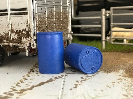 FB063 2x Blue Propcorn Barrels Drums 1:32 scale by HLT