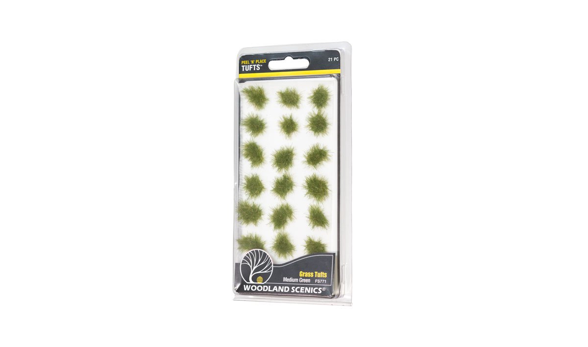 21 x Medium Green Grass Tufts by Woodland Scenics (Cat no. FS771)