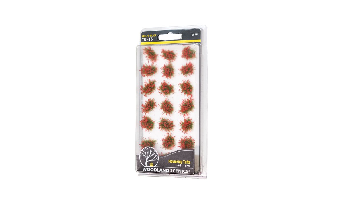 21 x Red Green Grass Tufts by Woodland Scenics (Cat no. FS773)