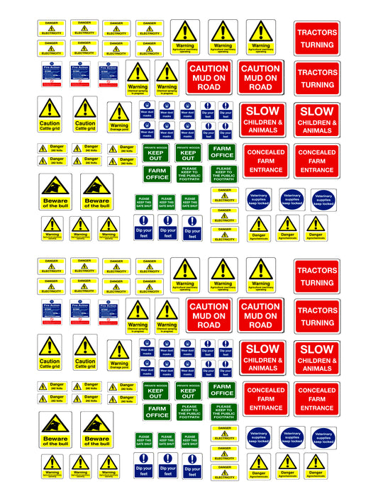 DEC01 Self-adhesive farm sign decals 1:32 Scale by HLT
