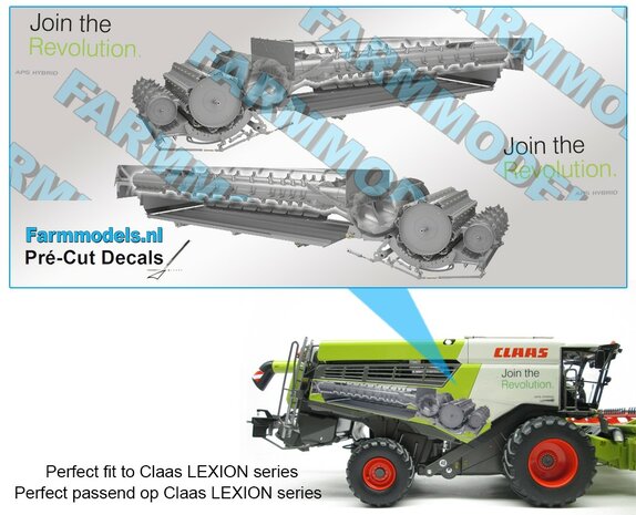 Claas Lexion TT join the revolution stickers, Suitable for Marge Models and Wiking Lexion Series, Pré-Cut Decals 1:32 PCD-CL-950200
