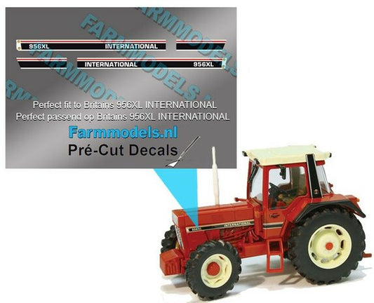 956XL INTERNATIONAL decal set for Britains IH 956XL/ 1056XL Pré-Cut Decals 1:32 Farmmodels.nl PCD-IH-882205