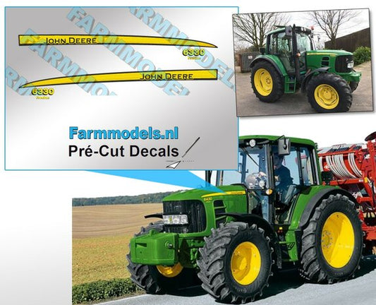 JOHN DEERE 6330 Premiumtype decals, Suitable for Wiking 6930/ 7430 Pré-Cut Decals 1:32 Farmmodels.nl PCD-JD-061737