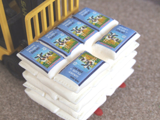 Dairy Plus Cattle Feed/Meal Sacks 1:32 Scale by HLT Miniatures