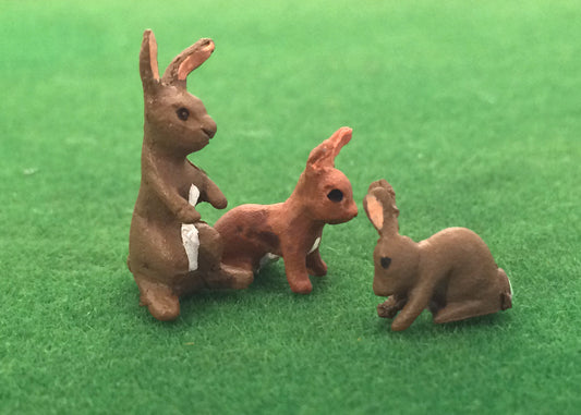 WMA18A 3 x Rabbits 1:32 Scale by HLT Miniatures