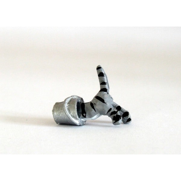 WMA06B Black/Ginger/Tortoiseshell/Silver Tabby Cat standing with Bucket by HLT