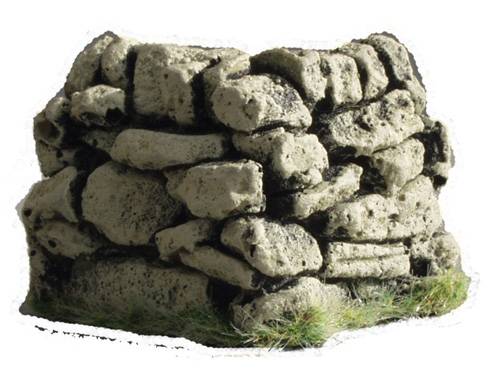 C08D Stone Corner Wall by JG Miniatures 1:32 scale