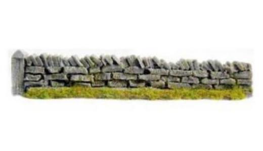 1x Grey Section Low Roadside Dry Stone Wall Any Scale PW1