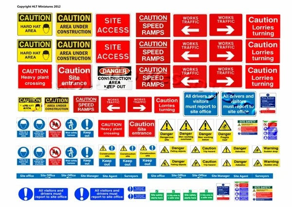 DEC16 Self-adhesive construction site sign decals 1:50 Scale by HLT
