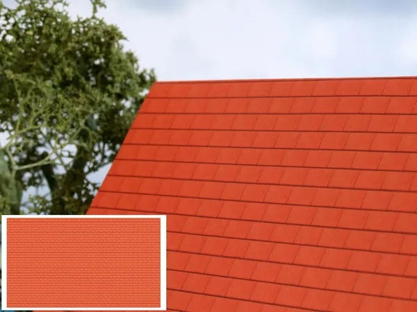 FBR01 5x Sheets of Terracotta Roof Tile 1:32 Scale by HLT Miniatures