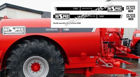 2 x Hi-Spec 1350 Slurry Tanker Self- Adhesive Decals 1:32 Scale (DEC48)