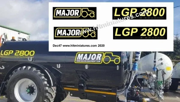 2 x Major LGP2800 Contractor Grade Slurry Tanker Self- Adhesive Decals 1:32 Scale (DEC47)