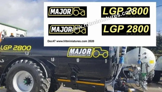 2 x Major LGP2800 Contractor Grade Slurry Tanker Self- Adhesive Decals 1:32 Scale (DEC47)