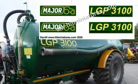 2 x Major LGP3100 Slurry Tanker Self- Adhesive Decals 1:32 Scale (DEC46)