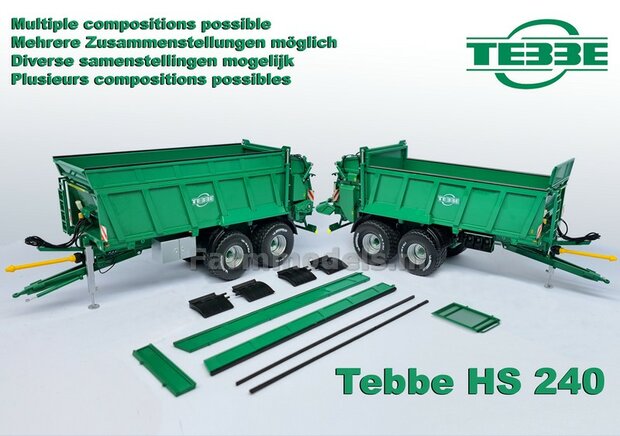 TEBBE HS 240 tandem axle manure spreader, delivered including various loose accessories 1:32 NB2B V2