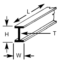 BFS-16 Plastruct - I Beam 12.7mm