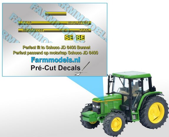 John Deere 6610 + SE type stickers/ Pré-Cut Decals 1:32 Farmmodels.nl 060545