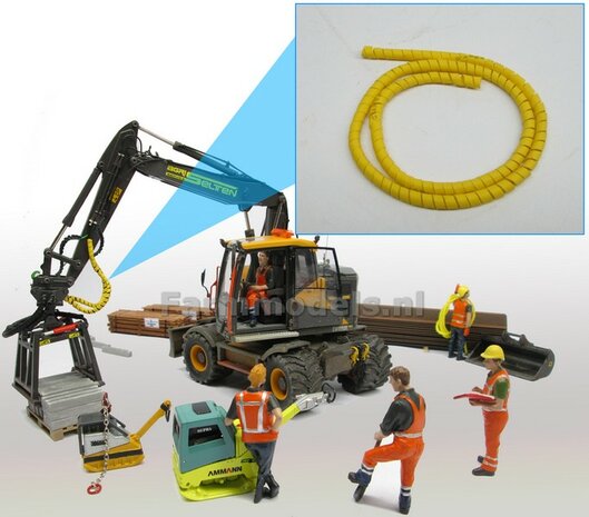 YELLOW Spiral Guard Ø 3 mm x 250 mm Yellow Flexible hydraulic hose protection 1:32 210369