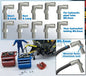 10x elbow couplings (5x short + 5x long) suitable for Ø 0.5 mm hydraulic piping, 3D printed plastic, aluminum, molded, supplied at 1:32 scale. 210569