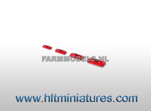 1x3mm Red Rectangular Glimmer Transparent Lights (4) 1:32 Scale 22219