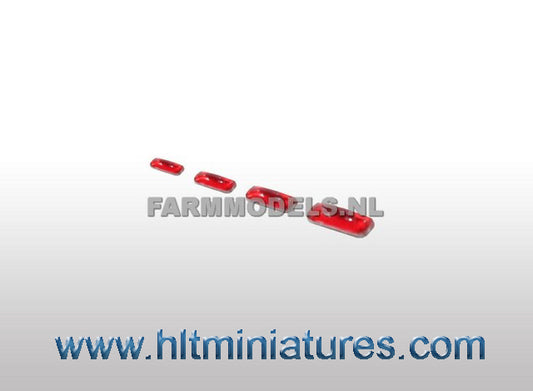 1x3mm Red Rectangular Glimmer Transparent Lights (4) 1:32 Scale 22219
