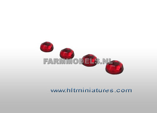 4.5mm Red Round Glimmer Transparent Lights (4) 1:32 Scale 22237