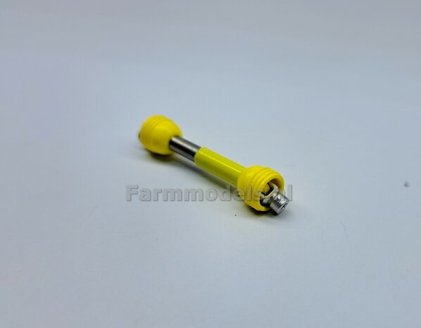 Movable PTO Length in: 33mm L. out: 44.2mm Tube Ø4.1mm YELLOW with 2x connecting forks incl. Pre-Cut Sticker Set 1:32 233233