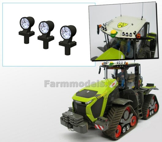 3x Top lights BRIGHT WHITE on support Version A 1:32 452003