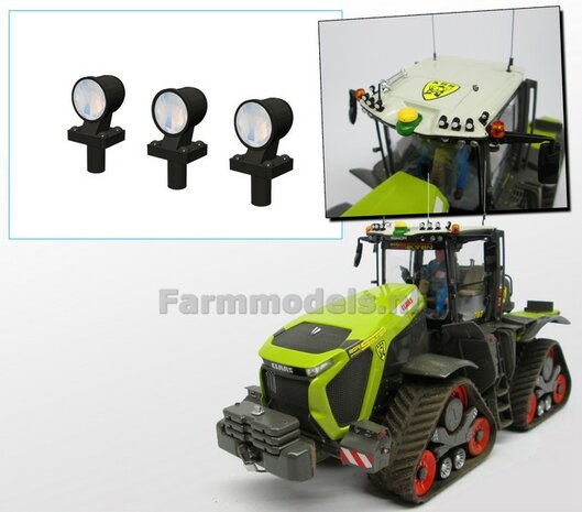 3x Top lights OPAL/WHITE on support Version A 1:32 452013