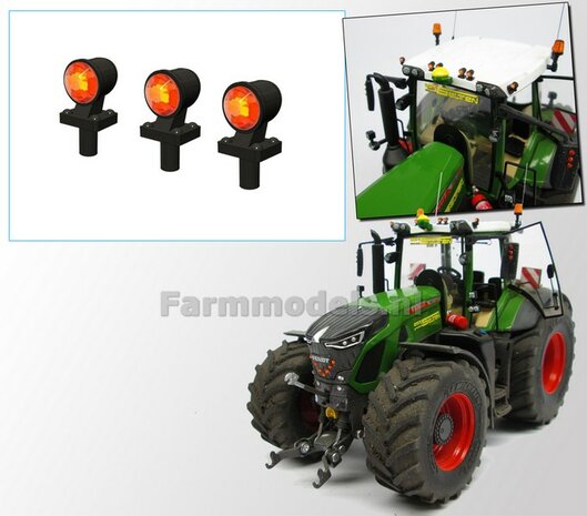 3x Top lights ORANGE on support Version A 1:32 452063